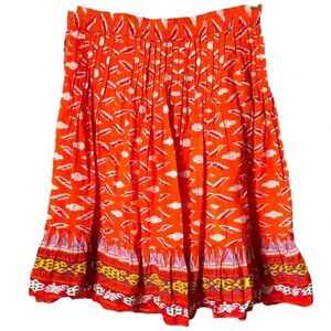 CHAUNDRY KC | Colorful Print Skater Skirt Summer Beach Ruffles Mini Skirt Size S